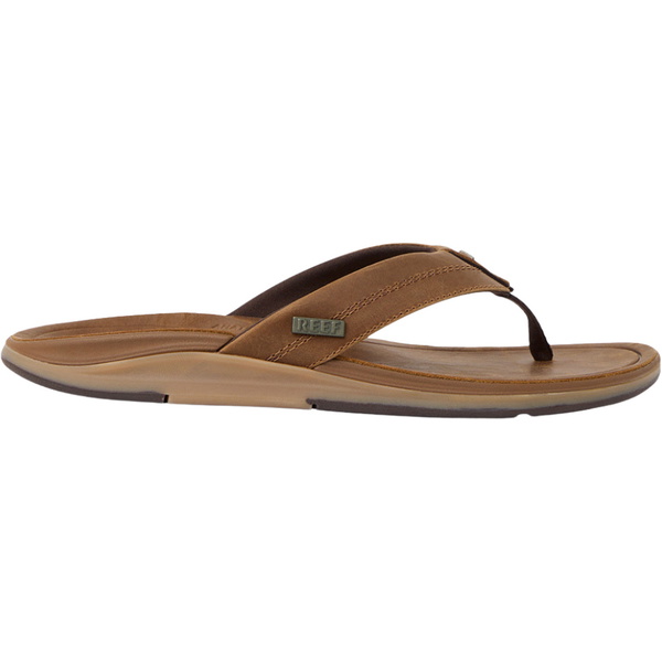2026 Reef Mens Leather Offshore Flip Flops CJ9057 - Bronze / Brown